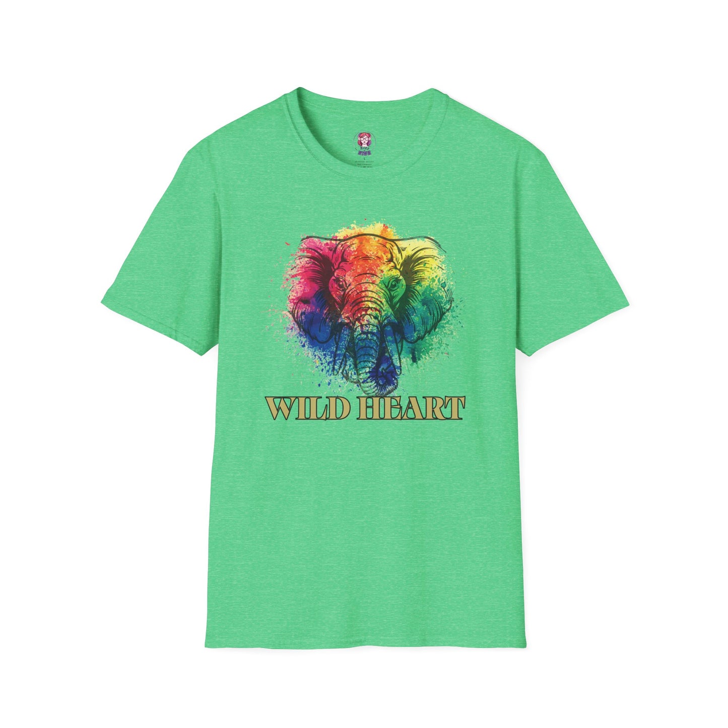 Wild Heart Collection - Elephant Color Splash Unisex Softstyle Graphic T-Shirt