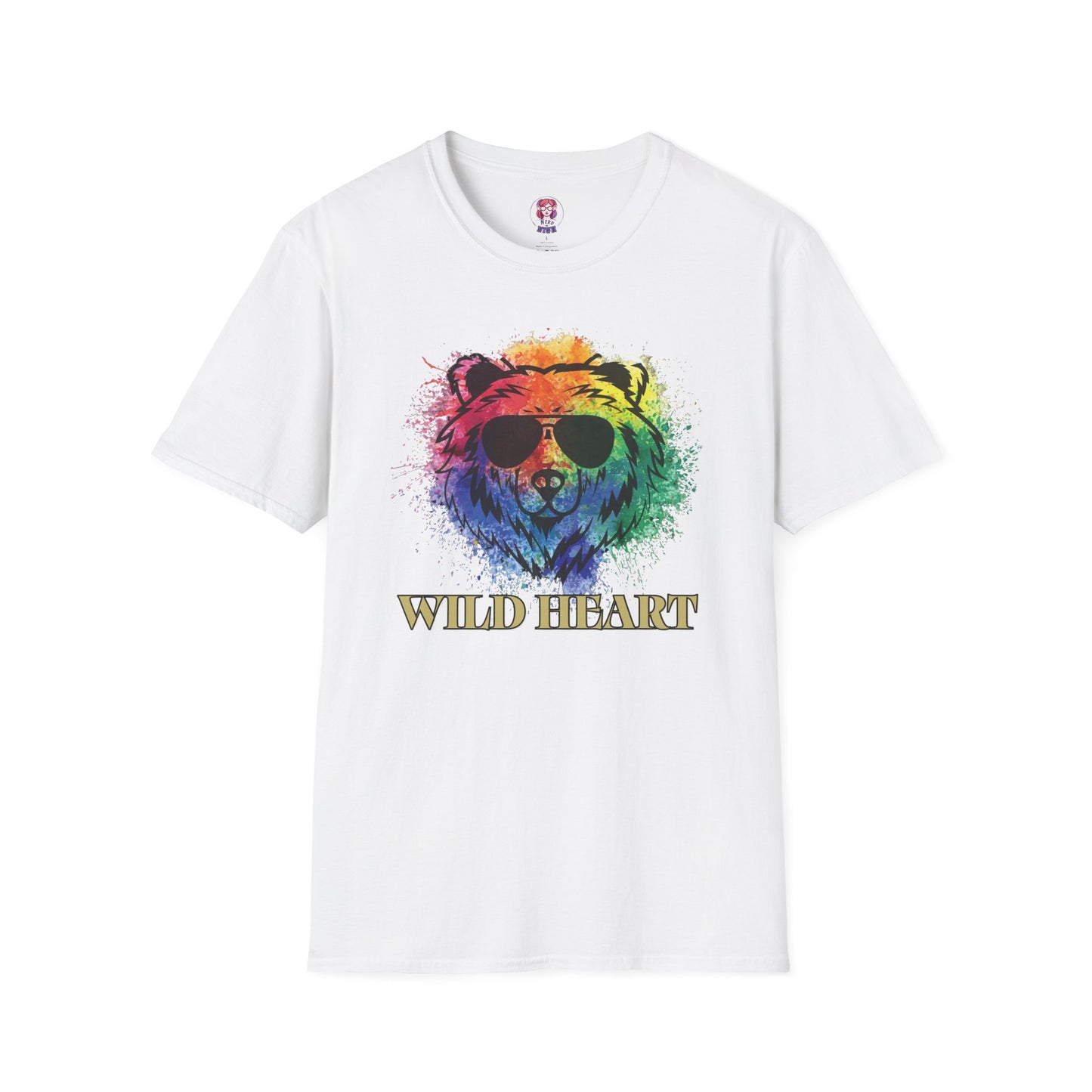 Wild Heart Collection - Bear Color Splash Unisex Softstyle Graphic T-Shirt