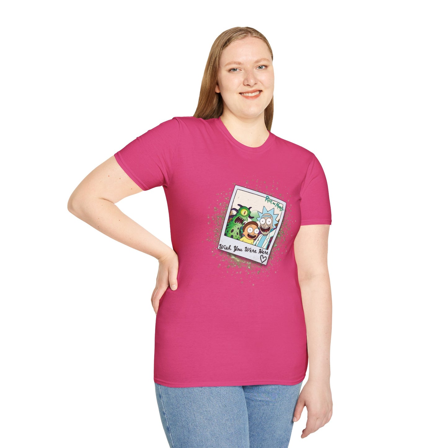 Rick & Morty Polaroid - Wish You Were Here - Unisex Softstyle T-Shirt
