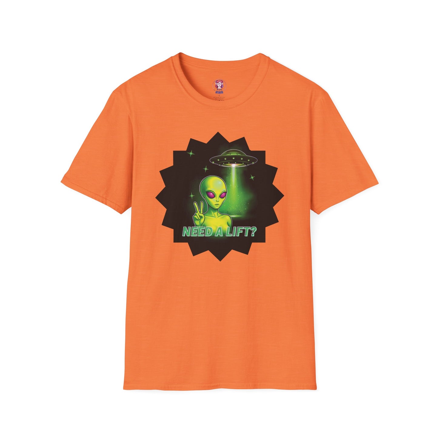Cool Alien Peace Sign - Need a Lift - Unisex Softstyle T-Shirt