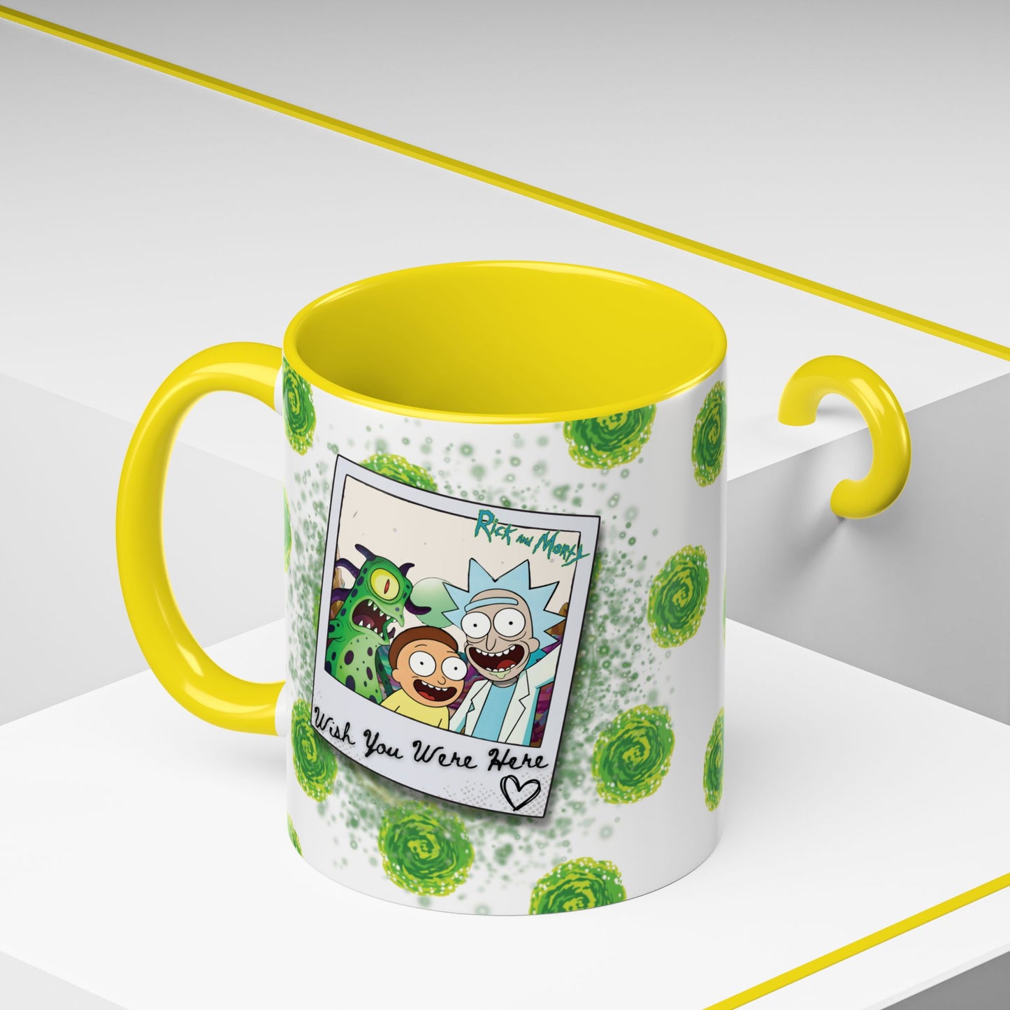 Rick & Morty Alien Polaroid - Accent Coffee Mug (11, 15oz)