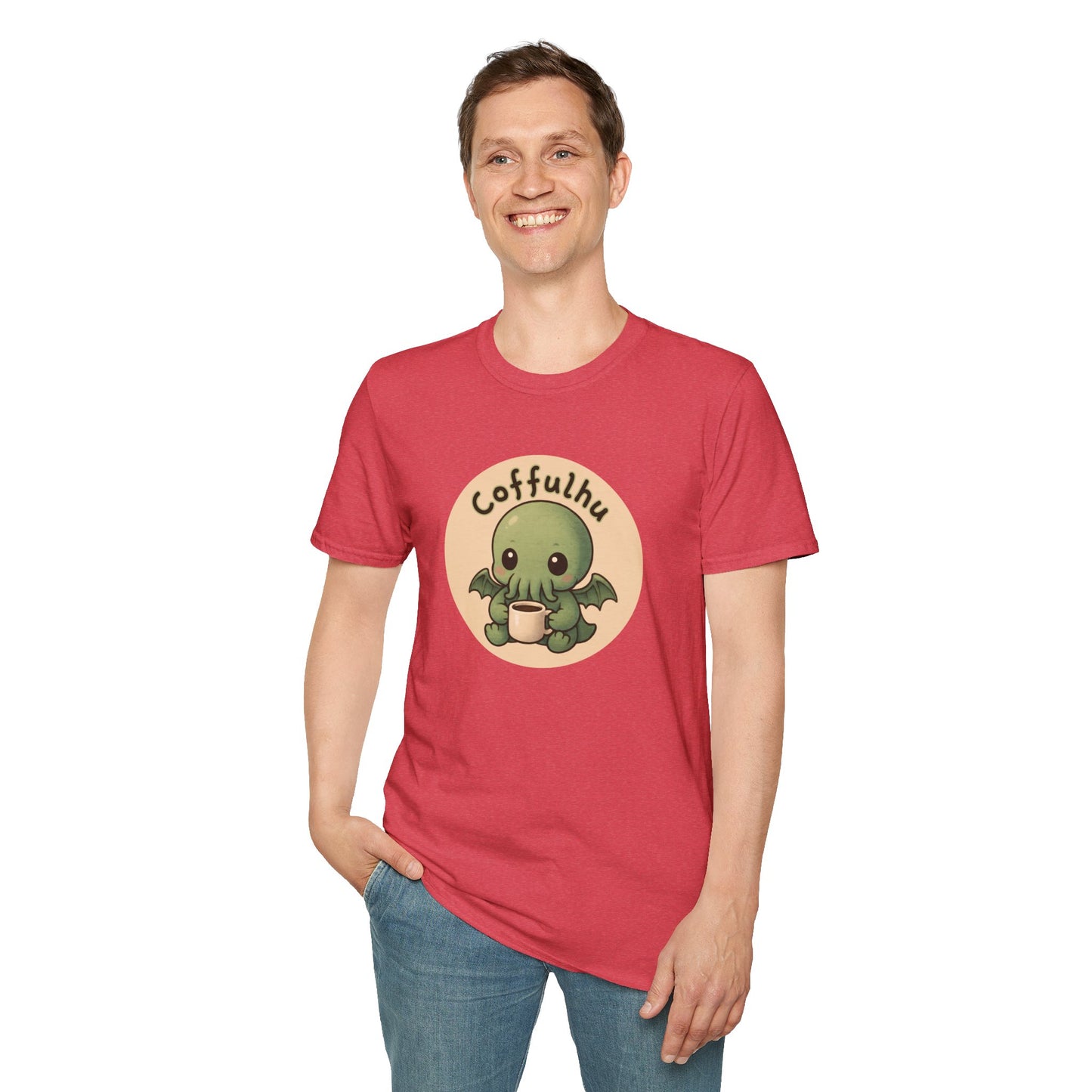 Cthulhu Coffulhu Coffee Pun - Unisex Softstyle T-Shirt