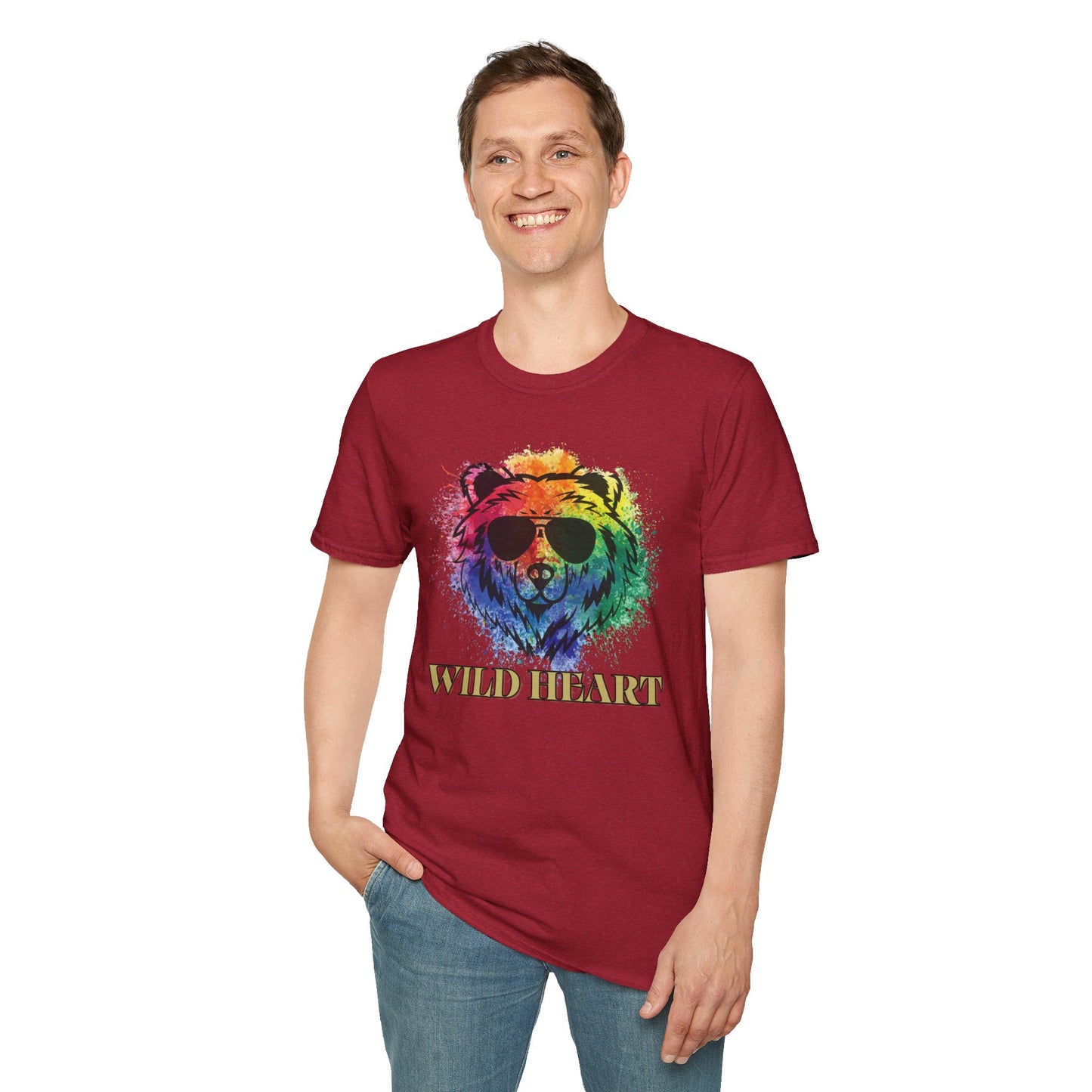 Wild Heart Collection - Bear Color Splash Unisex Softstyle Graphic T-Shirt