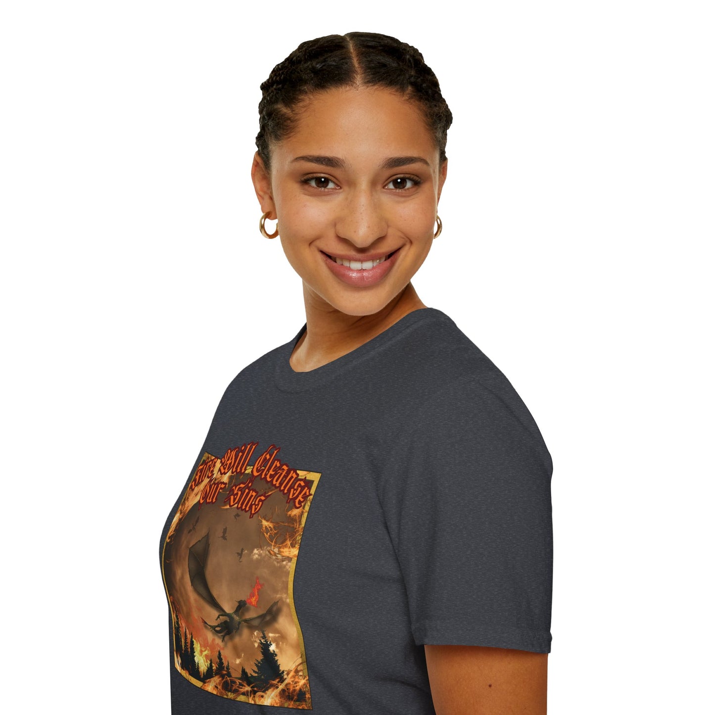 Dragon Attacking - Fire Will Cleanse Our Sins - Unisex Softstyle T-Shirt