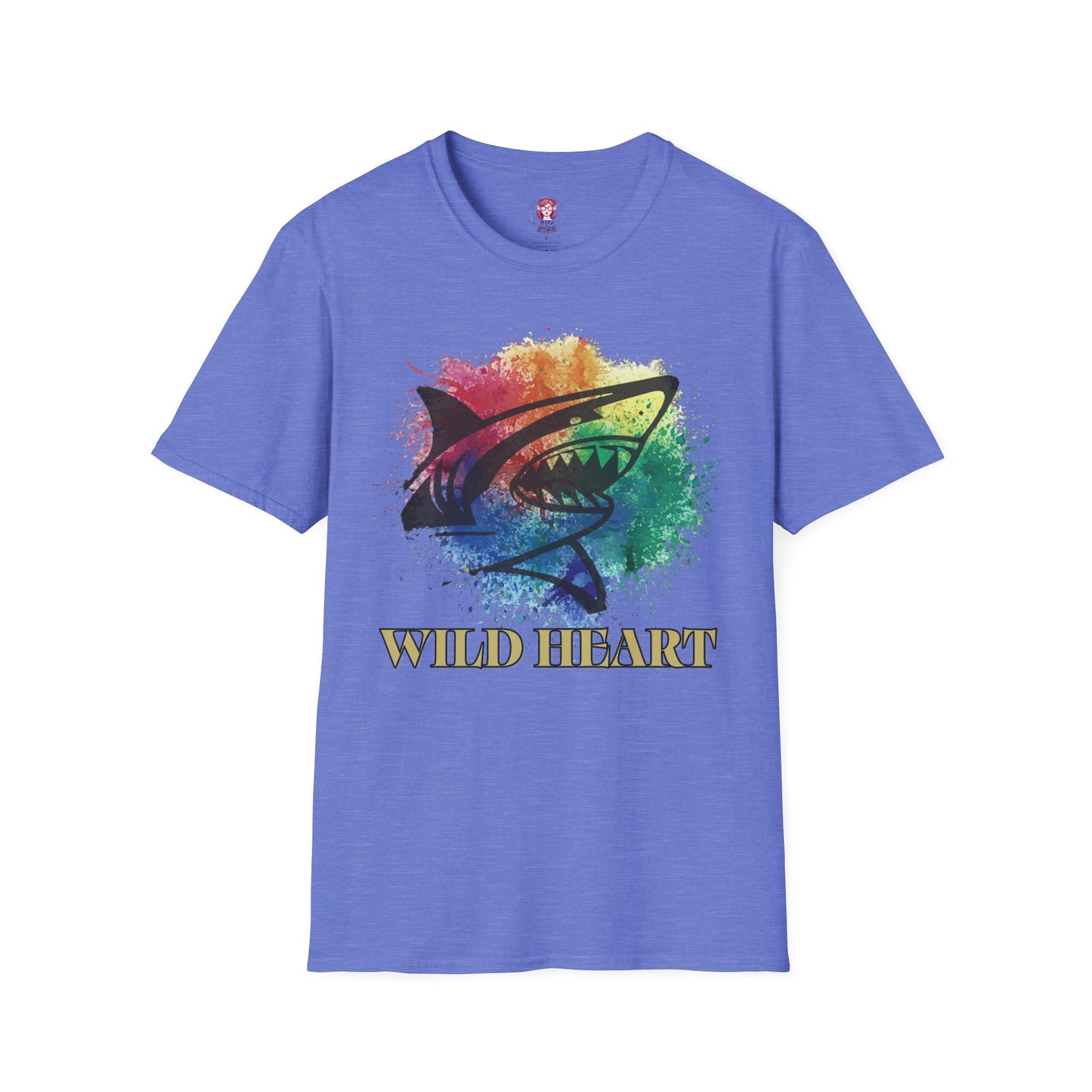 Wild Heart Collection - Shark Color Splash Unisex Softstyle Graphic T-Shirt