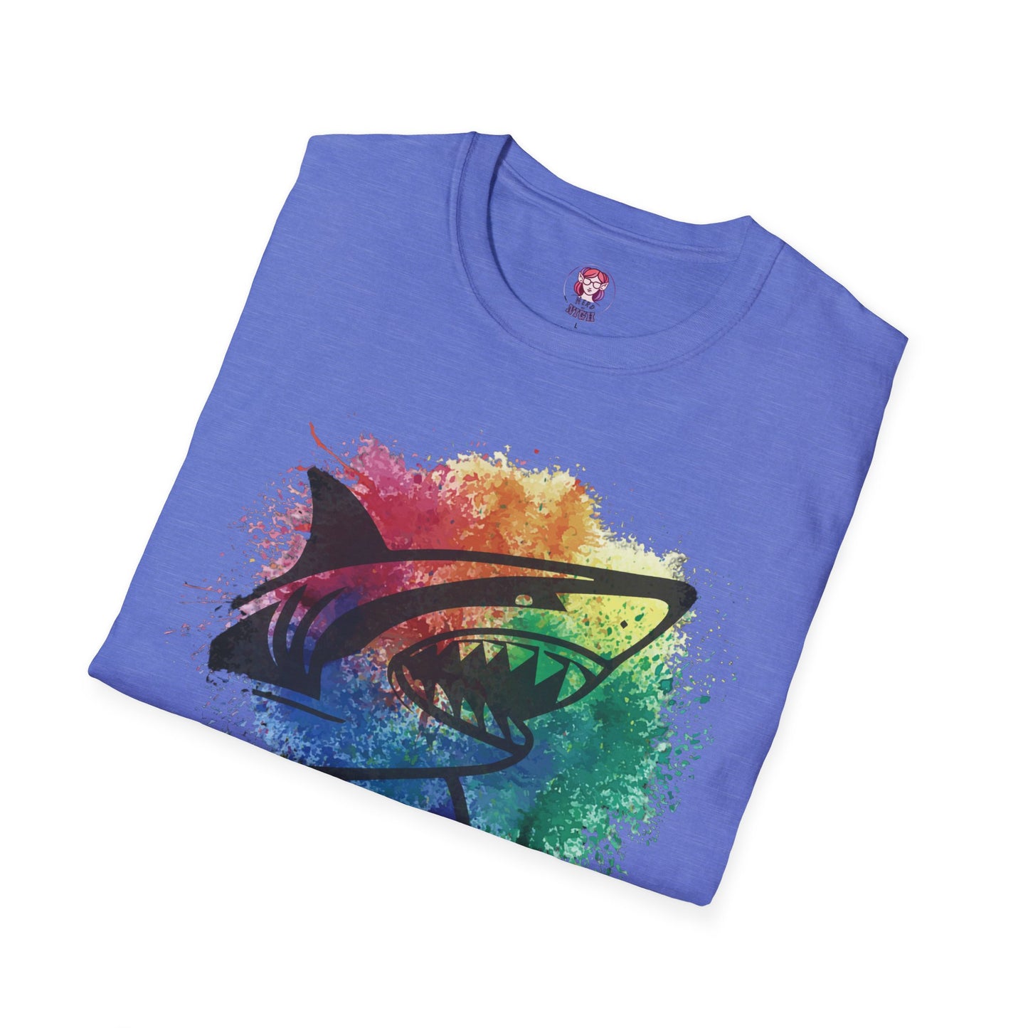Wild Heart Collection - Shark Color Splash Unisex Softstyle Graphic T-Shirt
