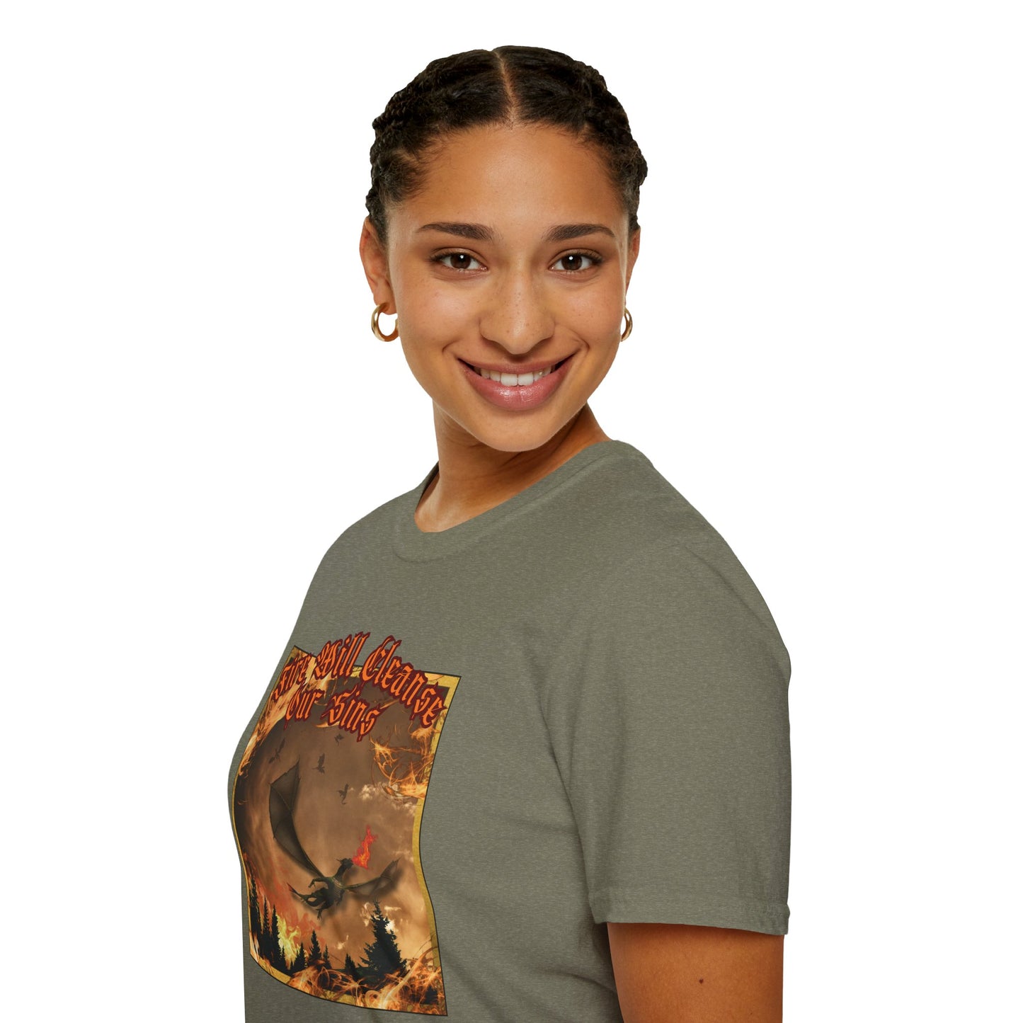 Dragon Attacking - Fire Will Cleanse Our Sins - Unisex Softstyle T-Shirt