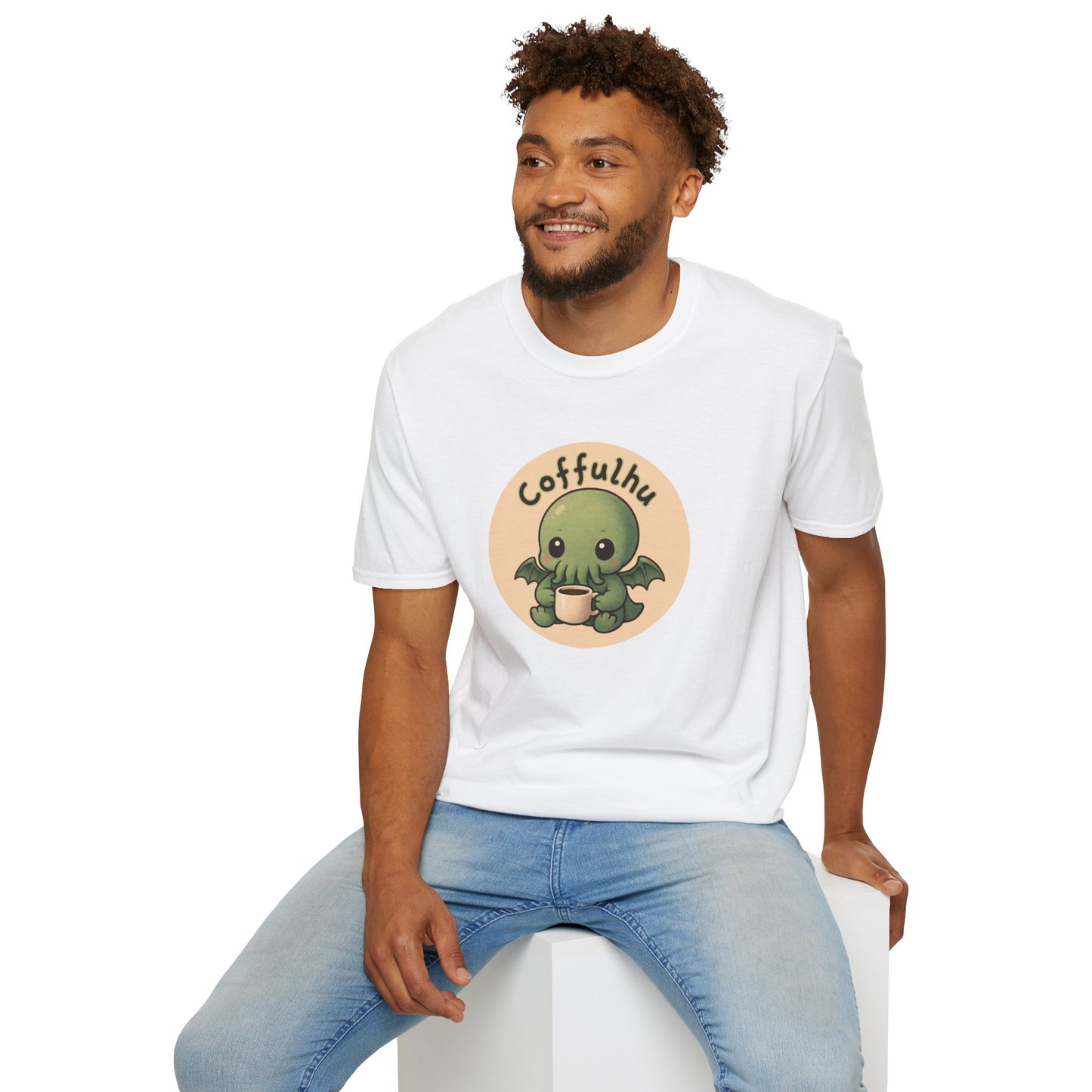 Cthulhu Coffulhu Coffee Pun - Unisex Softstyle T-Shirt