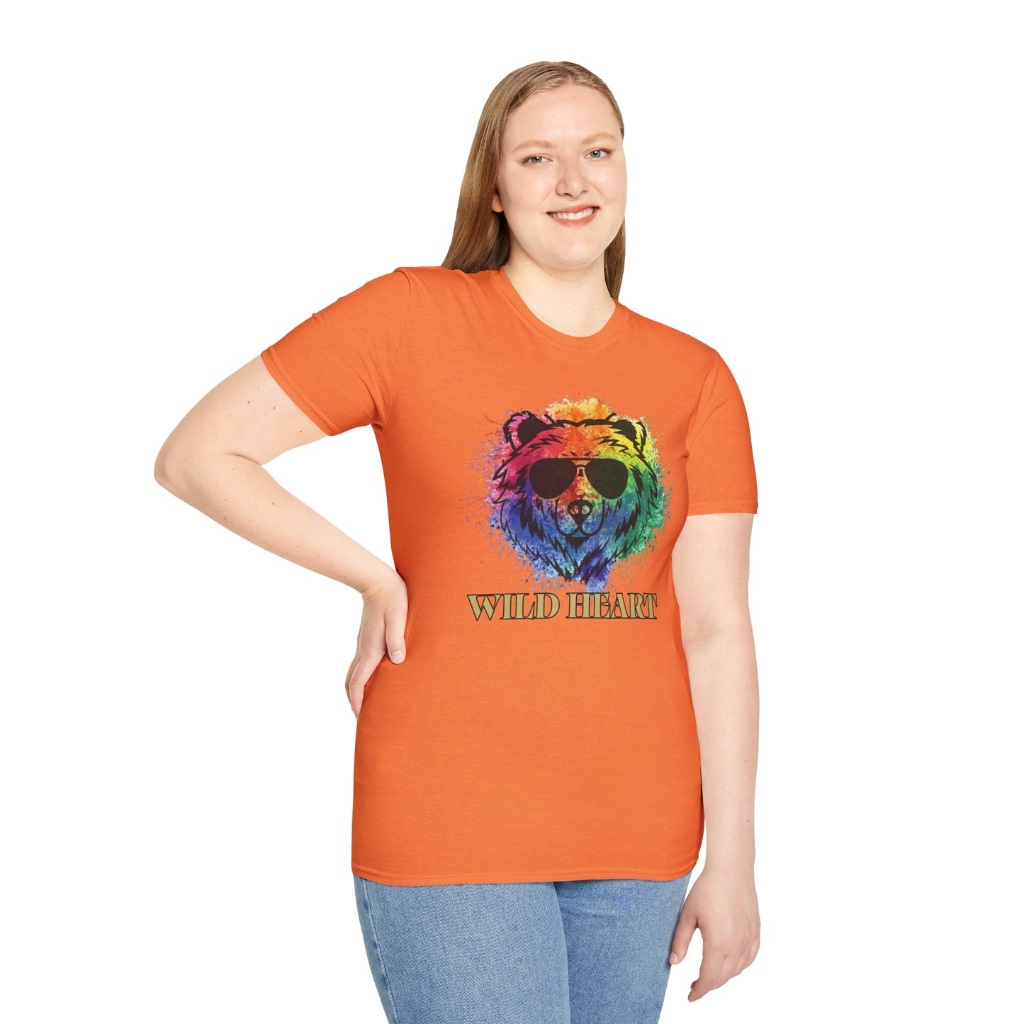 Wild Heart Collection - Bear Color Splash Unisex Softstyle Graphic T-Shirt