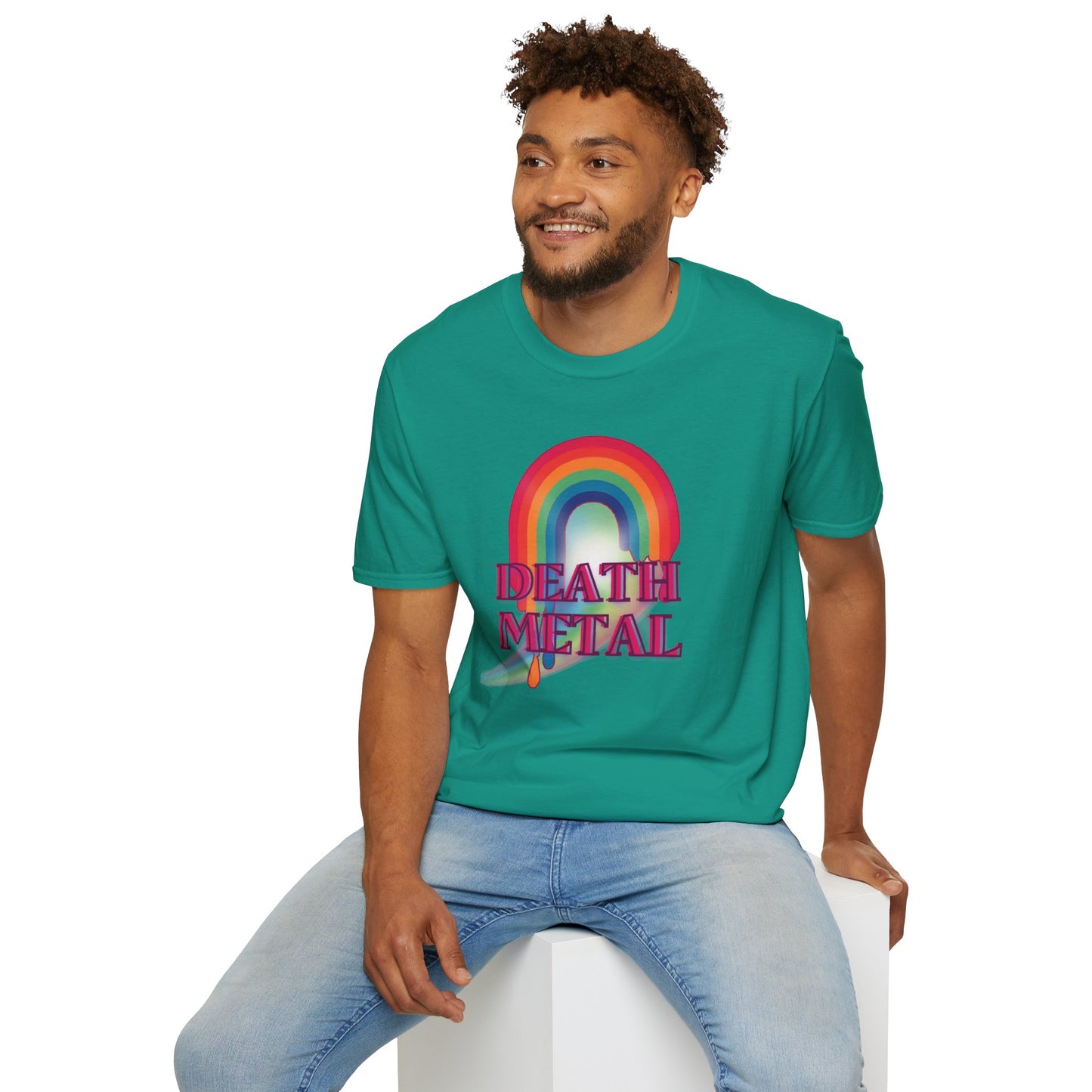 Rainbow Death Metal - Unisex Softstyle T-Shirt