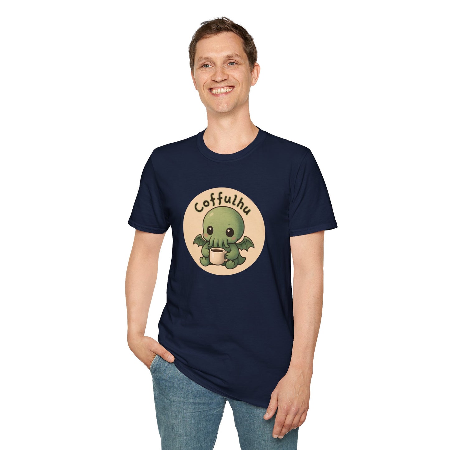 Cthulhu Coffulhu Coffee Pun - Unisex Softstyle T-Shirt
