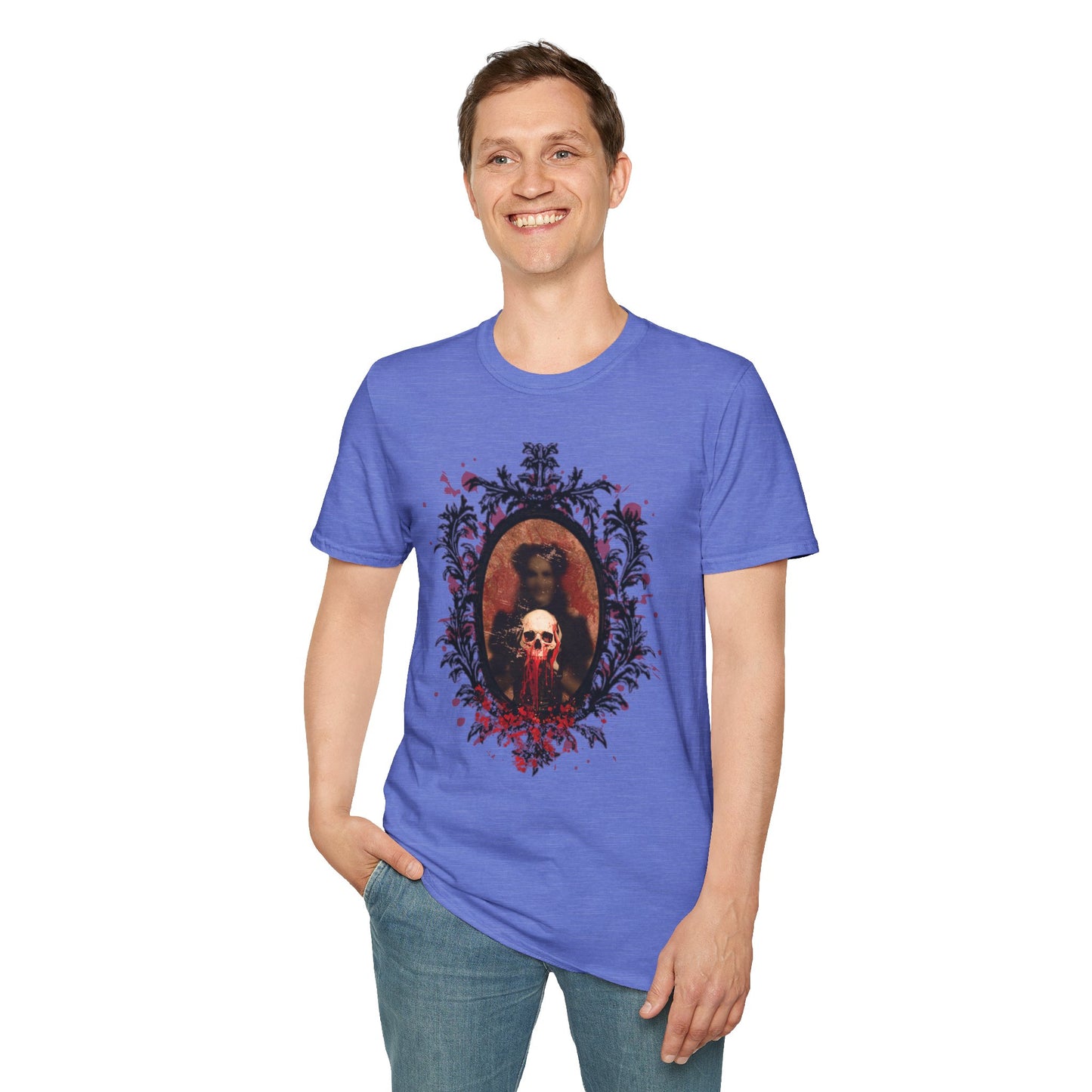 Vintage Gothic Skull Frame - Unisex Softstyle T-Shirt