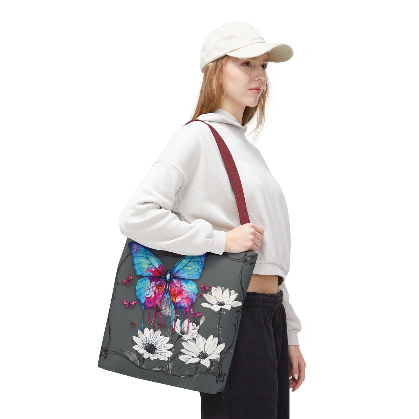 Painted Butterfly in Black and White Tote Bag
