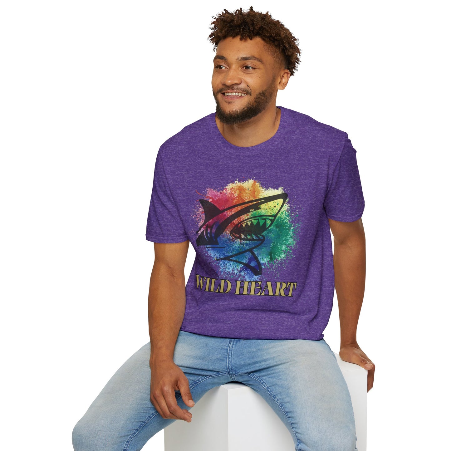 Wild Heart Collection - Shark Color Splash Unisex Softstyle Graphic T-Shirt