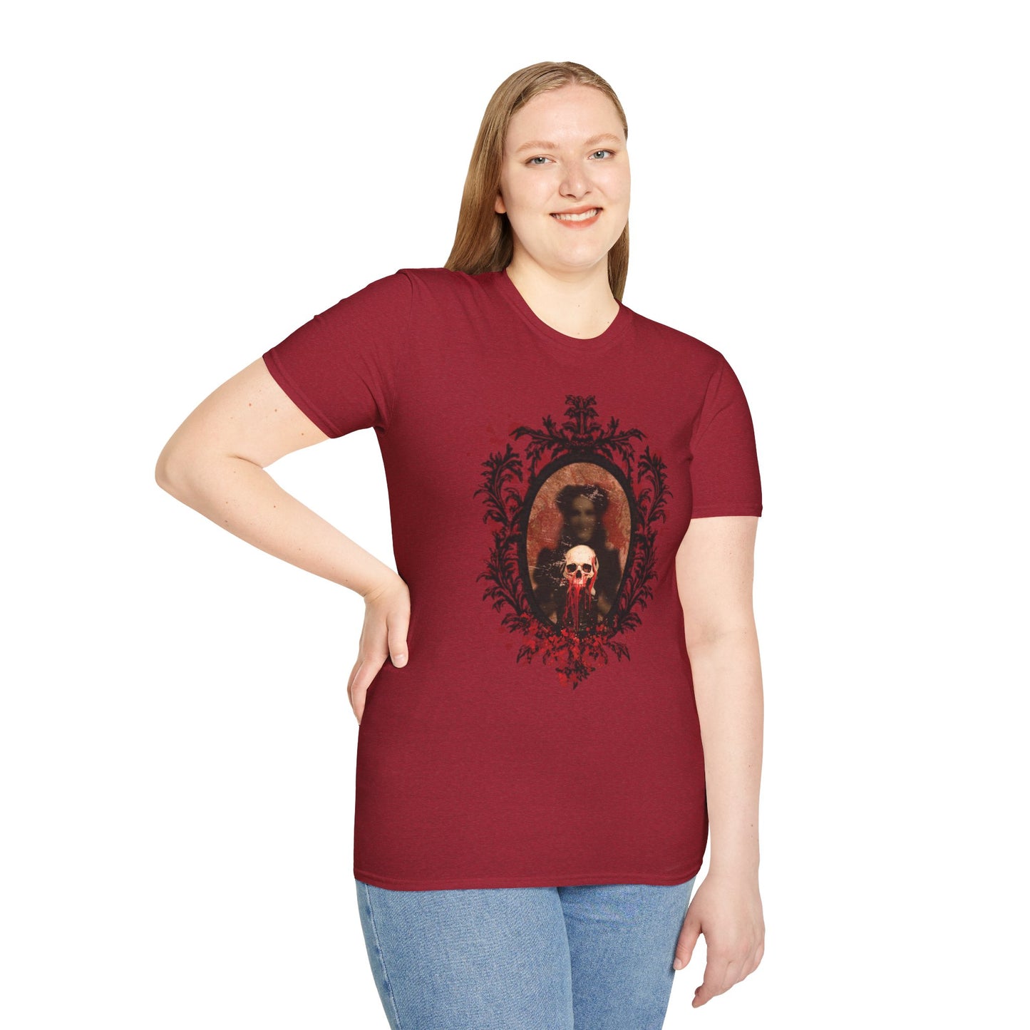 Vintage Gothic Skull Frame - Unisex Softstyle T-Shirt