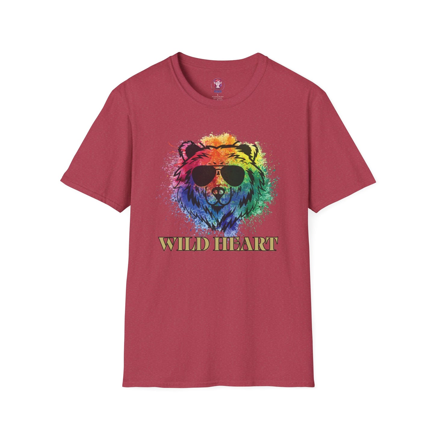 Wild Heart Collection - Bear Color Splash Unisex Softstyle Graphic T-Shirt
