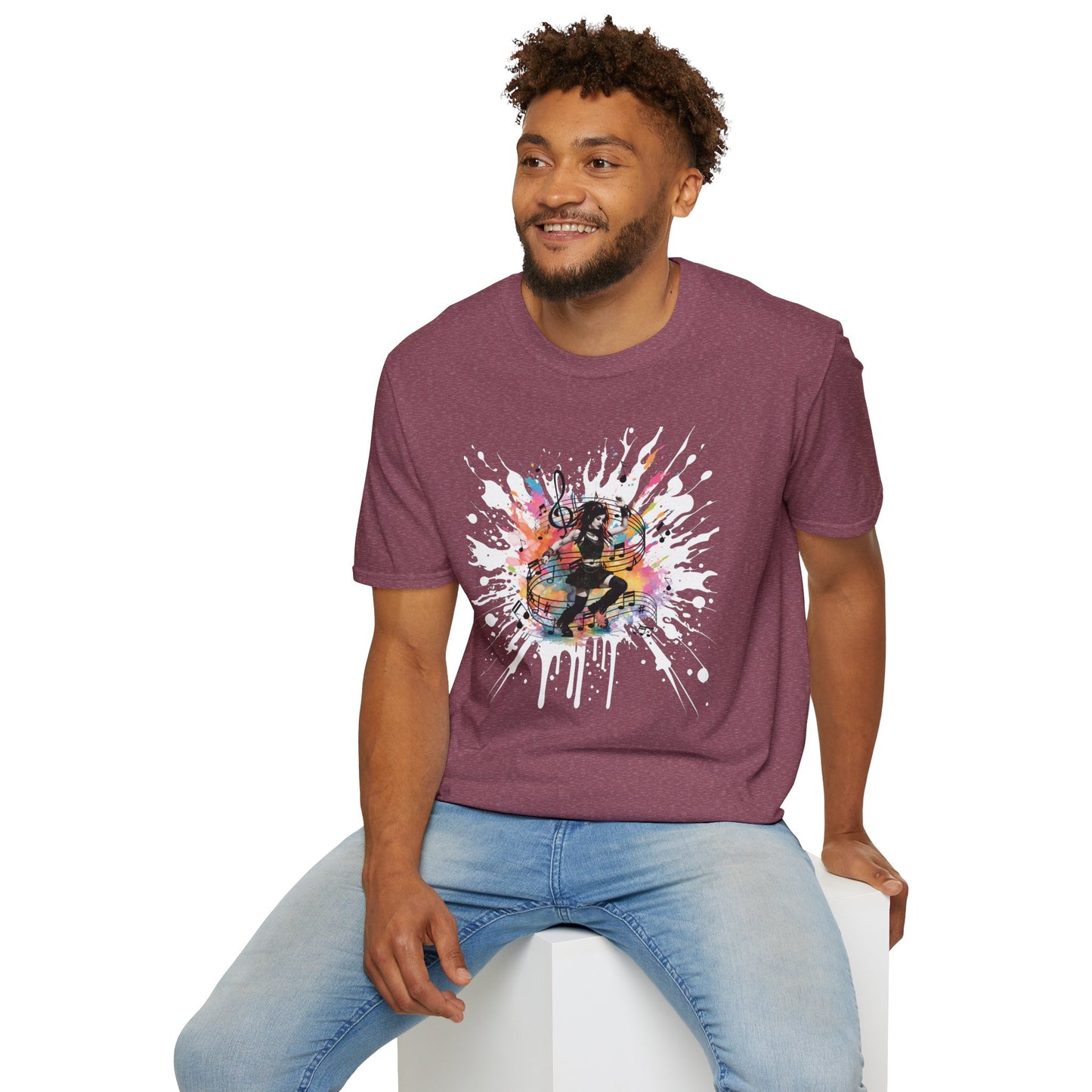Colorful Music Brings Life Punk Dancer - Unisex Softstyle T-Shirt