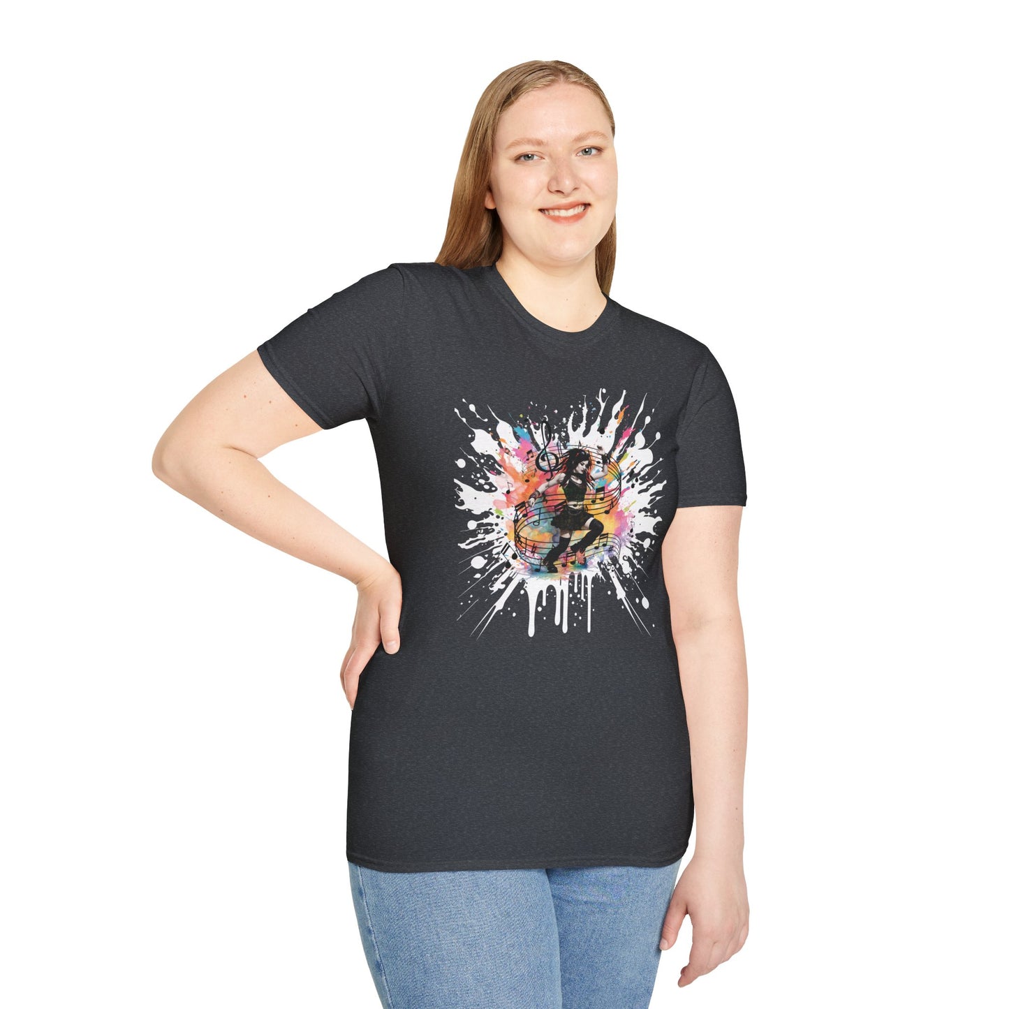 Colorful Music Brings Life Punk Dancer - Unisex Softstyle T-Shirt