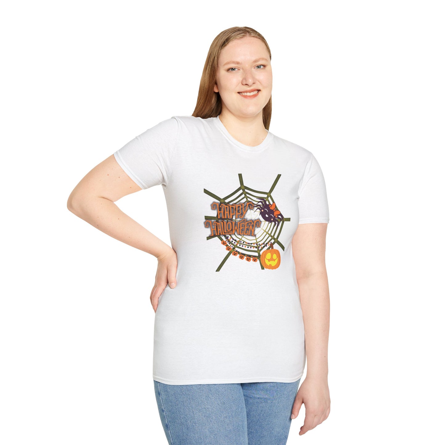 Halloween Cute Spiderweb - Unisex Softstyle T-Shirt