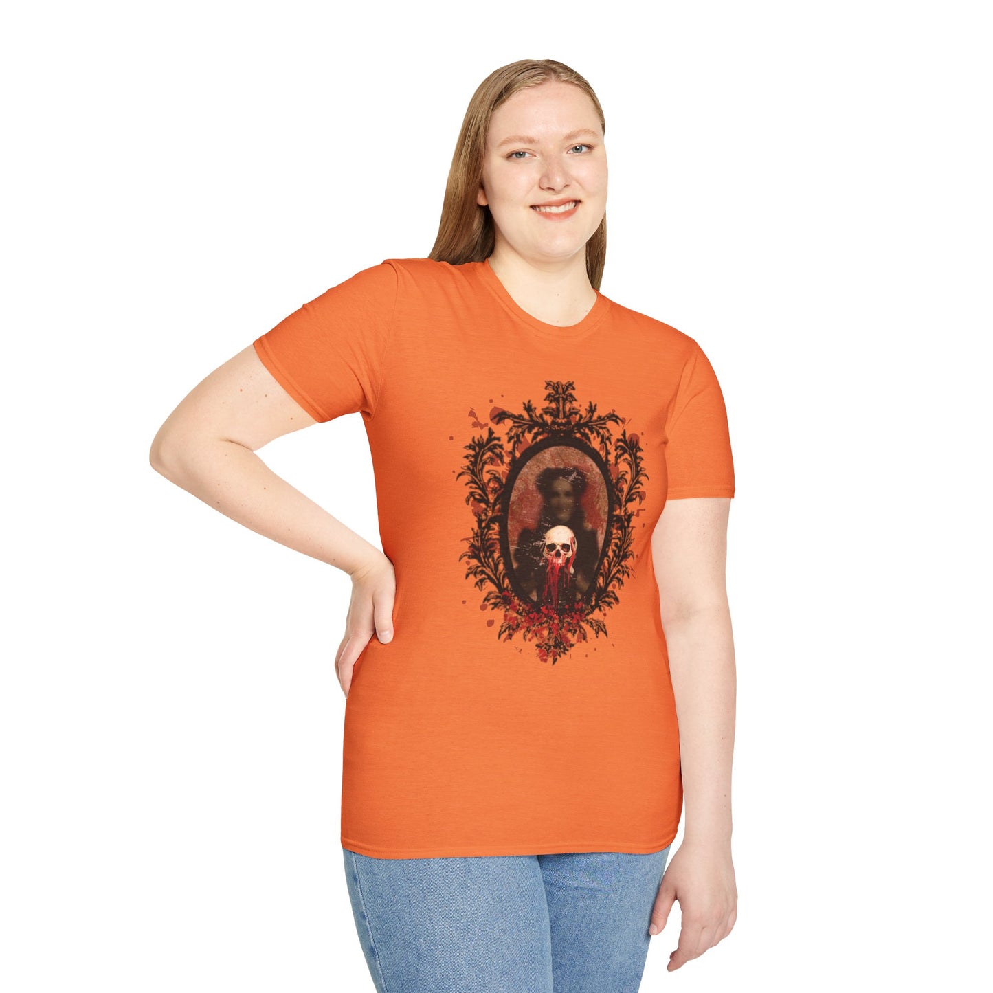 Vintage Gothic Skull Frame - Unisex Softstyle T-Shirt
