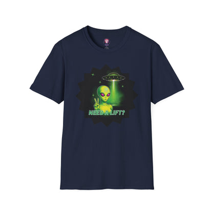 Cool Alien Peace Sign - Need a Lift - Unisex Softstyle T-Shirt