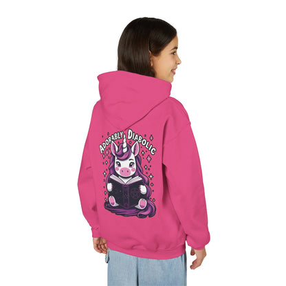 Adorably Diabolic Unicorn Magic - Youth Heavy Blend Hooded Sweatshirt