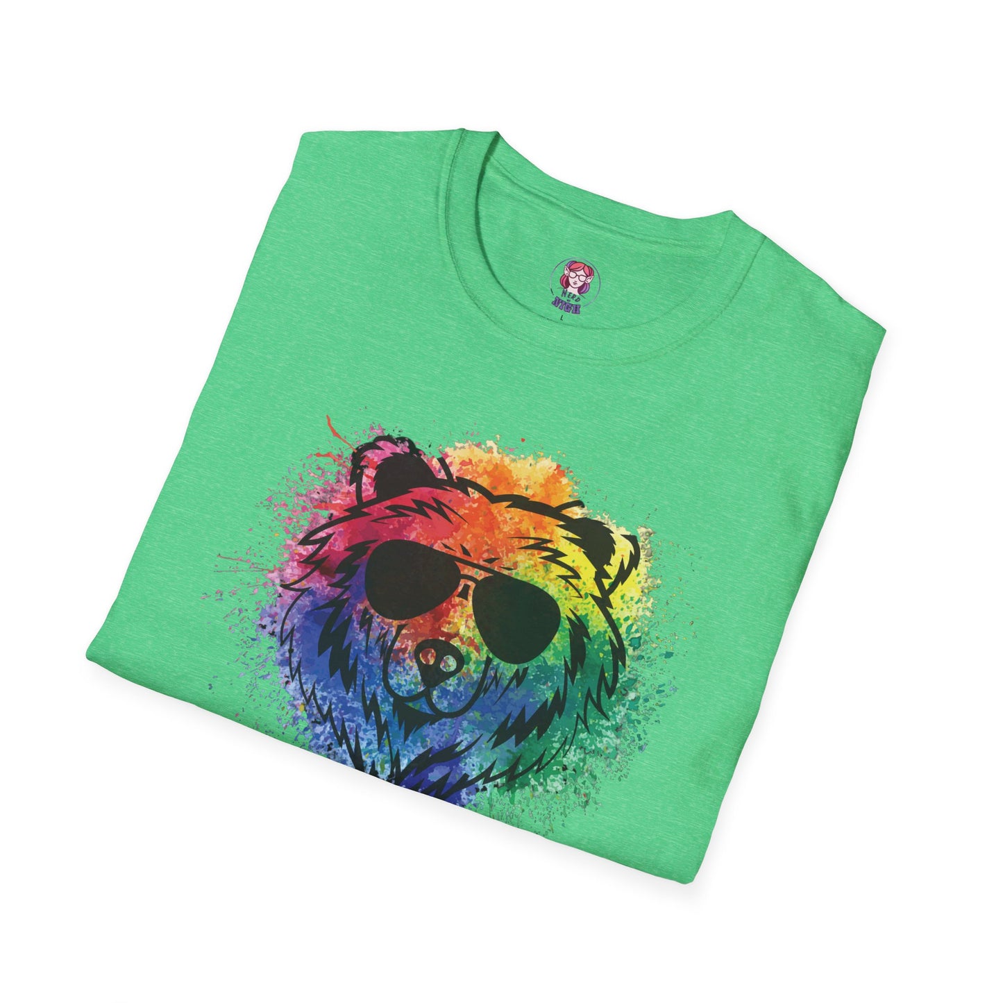 Wild Heart Collection - Bear Color Splash Unisex Softstyle Graphic T-Shirt