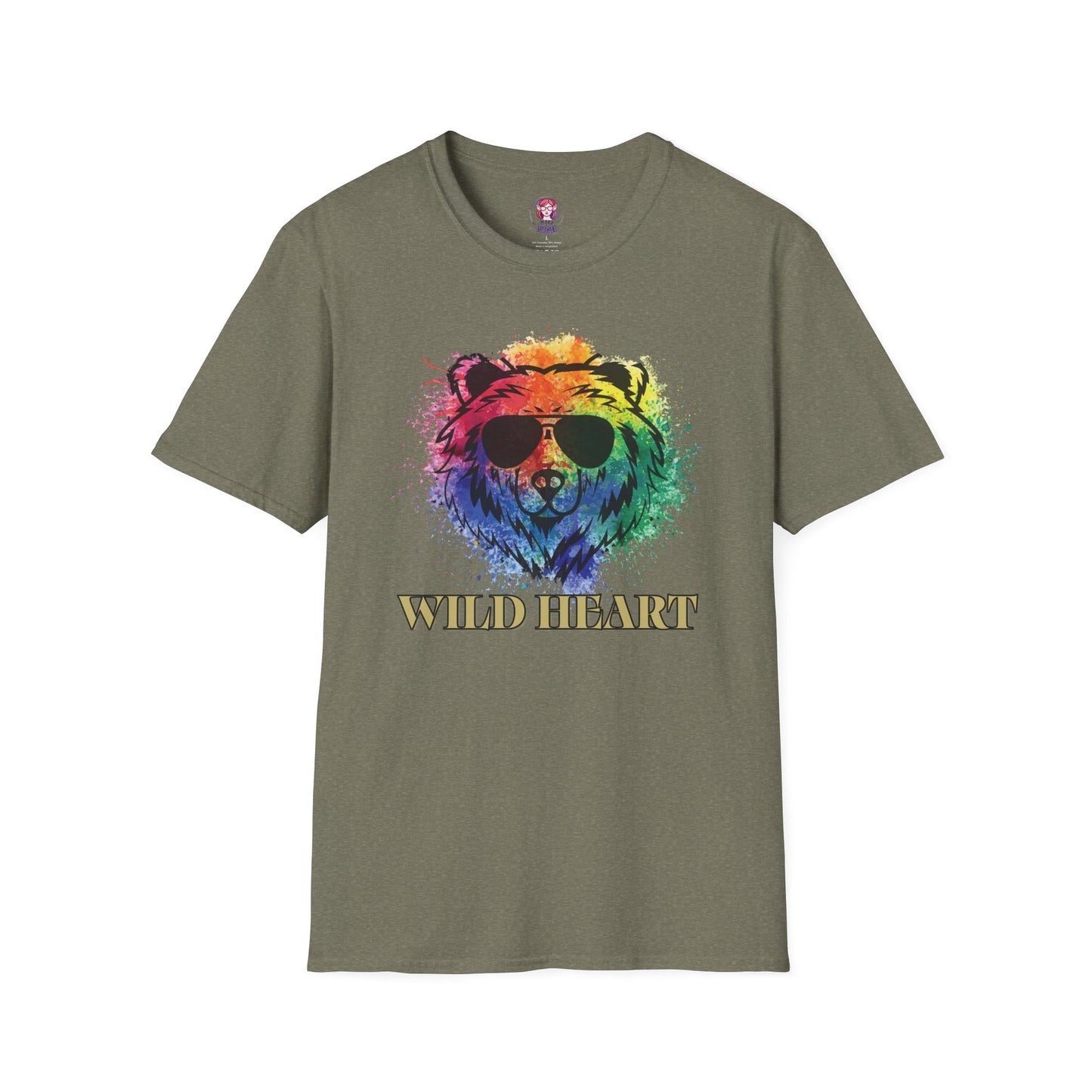 Wild Heart Collection - Bear Color Splash Unisex Softstyle Graphic T-Shirt