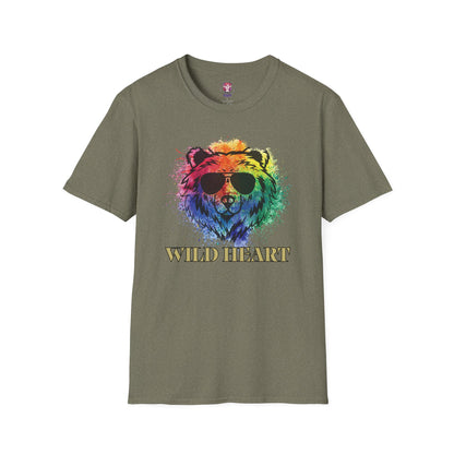 Wild Heart Collection - Bear Color Splash Unisex Softstyle Graphic T-Shirt