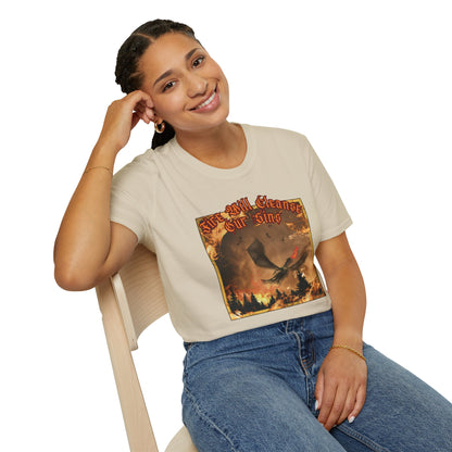 Dragon Attacking - Fire Will Cleanse Our Sins - Unisex Softstyle T-Shirt
