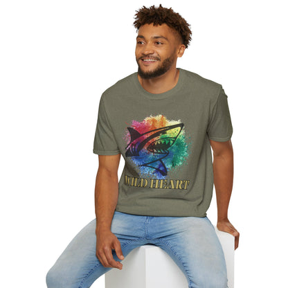 Wild Heart Collection - Shark Color Splash Unisex Softstyle Graphic T-Shirt