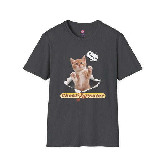 Cute Kitten ChestPurrster Pun - Unisex Softstyle T-Shirt