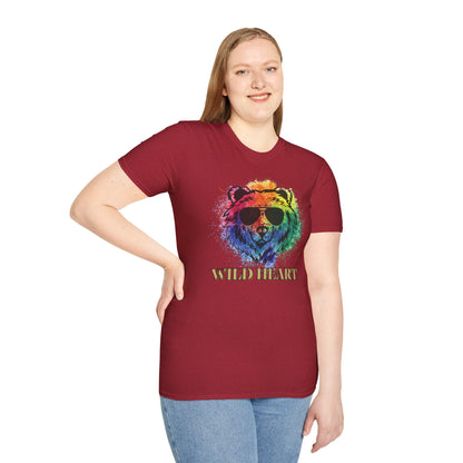 Wild Heart Collection - Bear Color Splash Unisex Softstyle Graphic T-Shirt