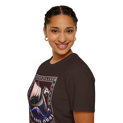 Nordic Runes Viking Ship - Unisex Softstyle T-Shirt