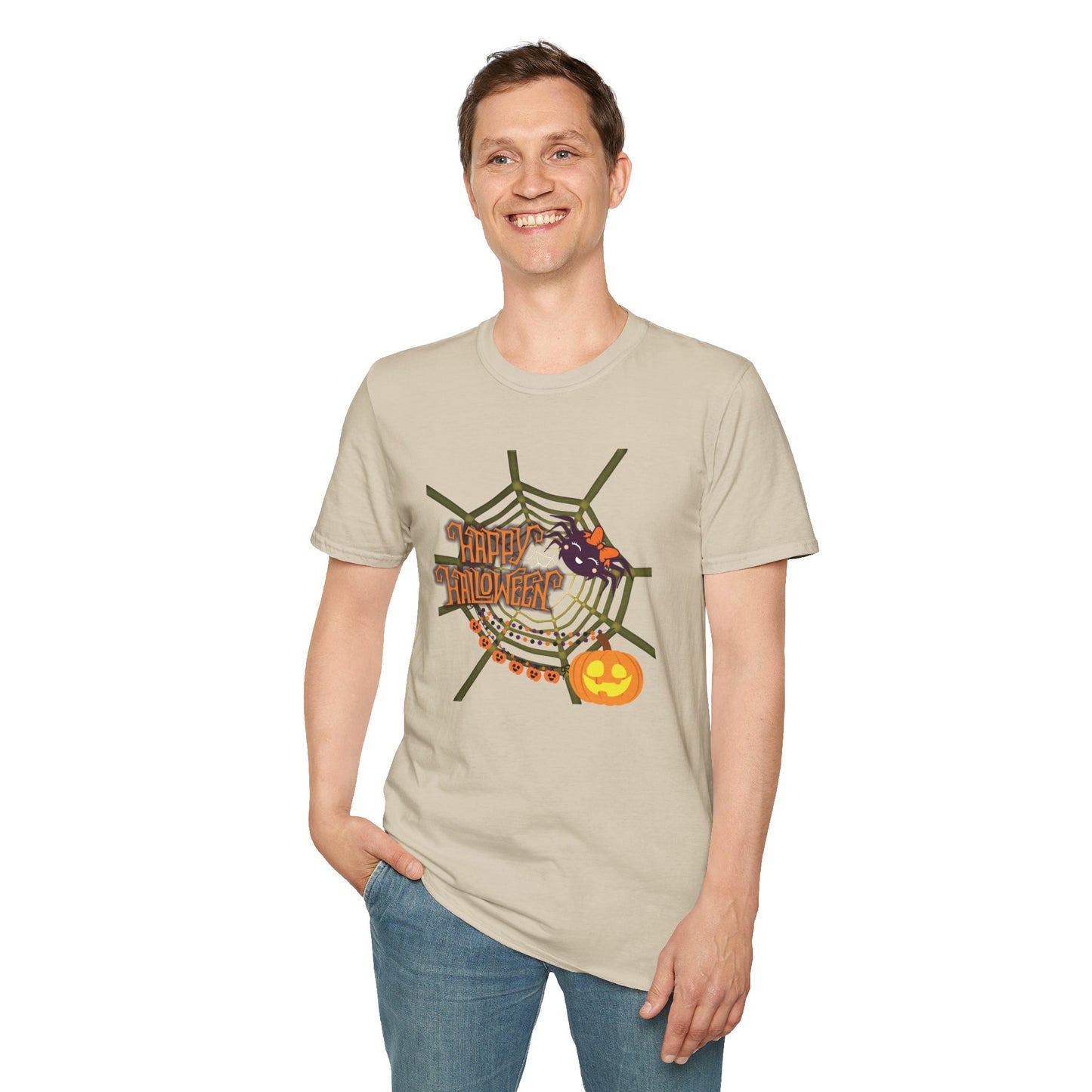 Halloween Cute Spiderweb - Unisex Softstyle T-Shirt