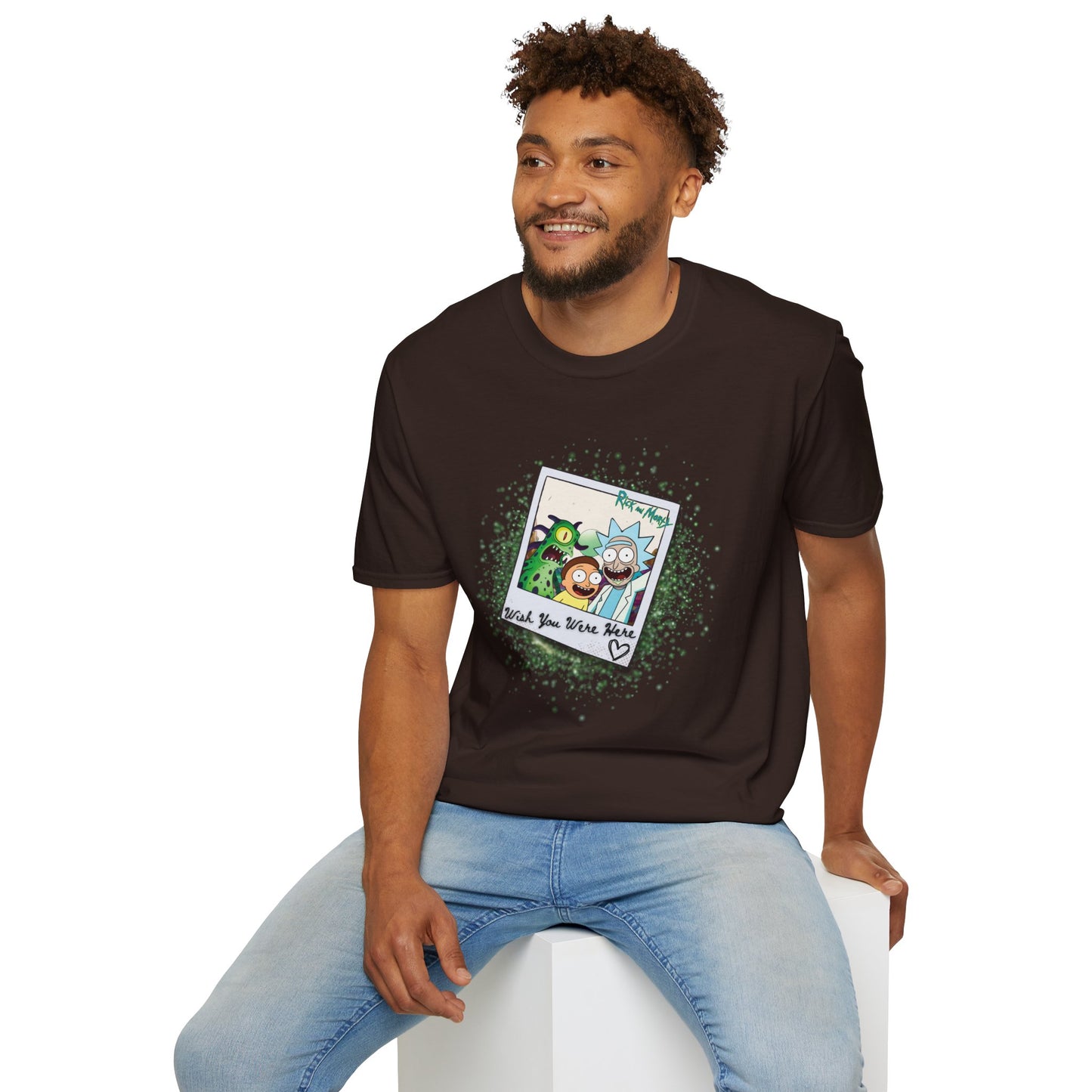 Rick & Morty Polaroid - Wish You Were Here - Unisex Softstyle T-Shirt
