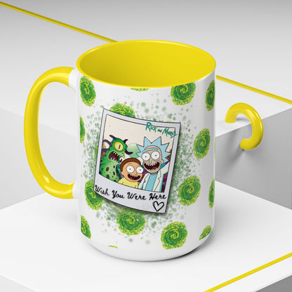 Rick & Morty Alien Polaroid - Accent Coffee Mug (11, 15oz)