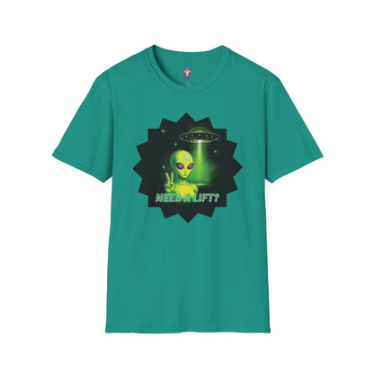 Cool Alien Peace Sign - Need a Lift - Unisex Softstyle T-Shirt