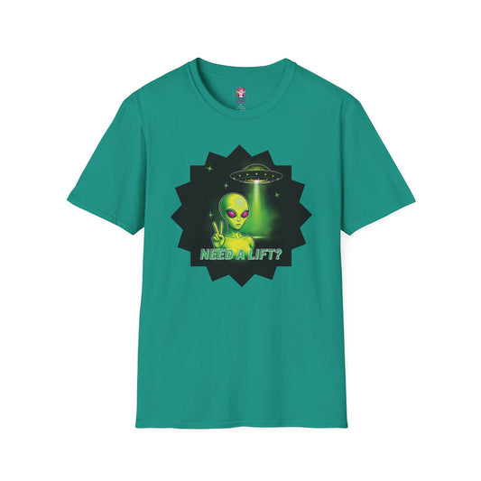 Cool Alien Peace Sign - Need a Lift - Unisex Softstyle T-Shirt