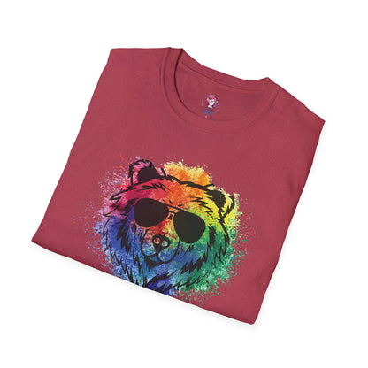 Wild Heart Collection - Bear Color Splash Unisex Softstyle Graphic T-Shirt