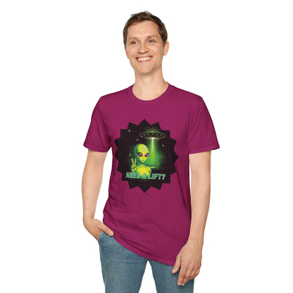 Cool Alien Peace Sign - Need a Lift - Unisex Softstyle T-Shirt