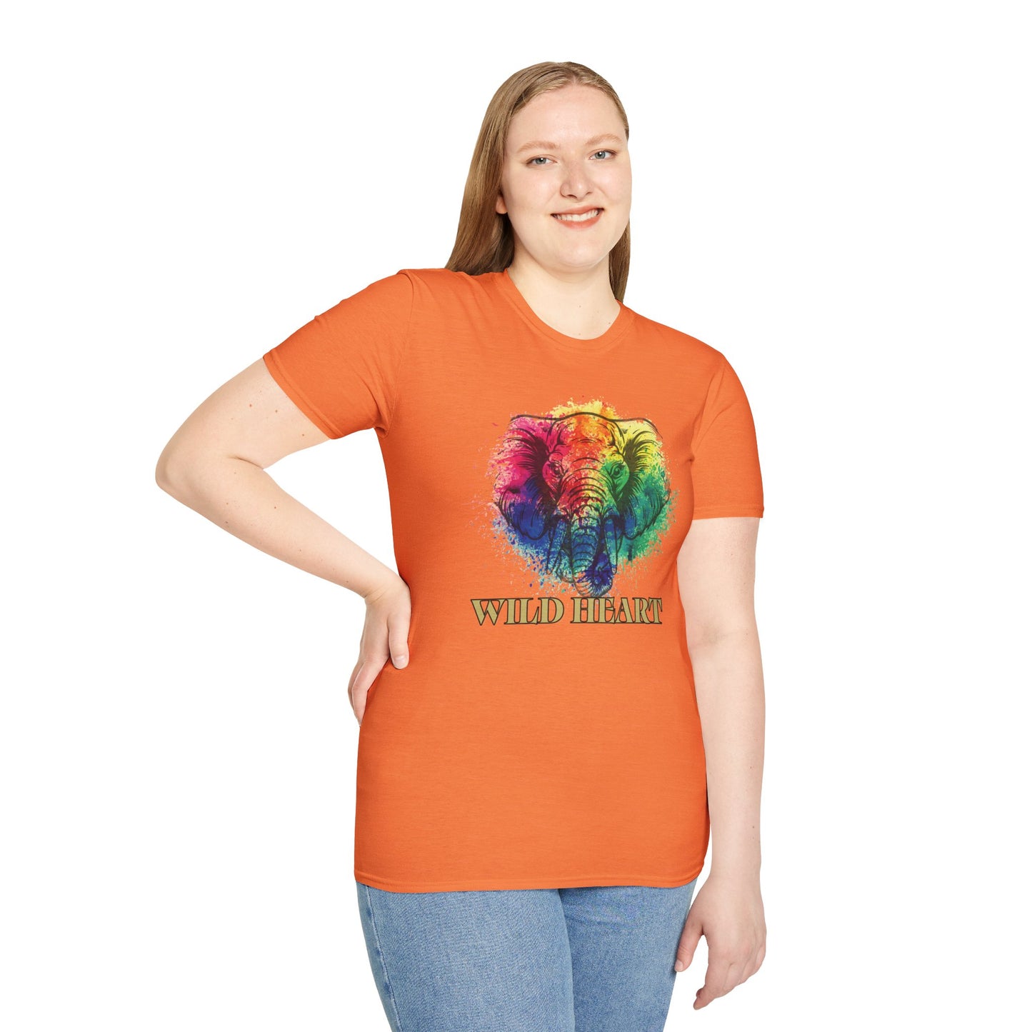 Wild Heart Collection - Elephant Color Splash Unisex Softstyle Graphic T-Shirt