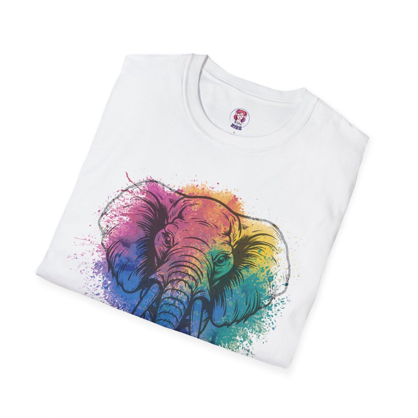 Wild Heart Collection - Elephant Color Splash Unisex Softstyle Graphic T-Shirt