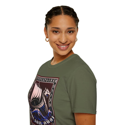 Nordic Runes Viking Ship - Unisex Softstyle T-Shirt