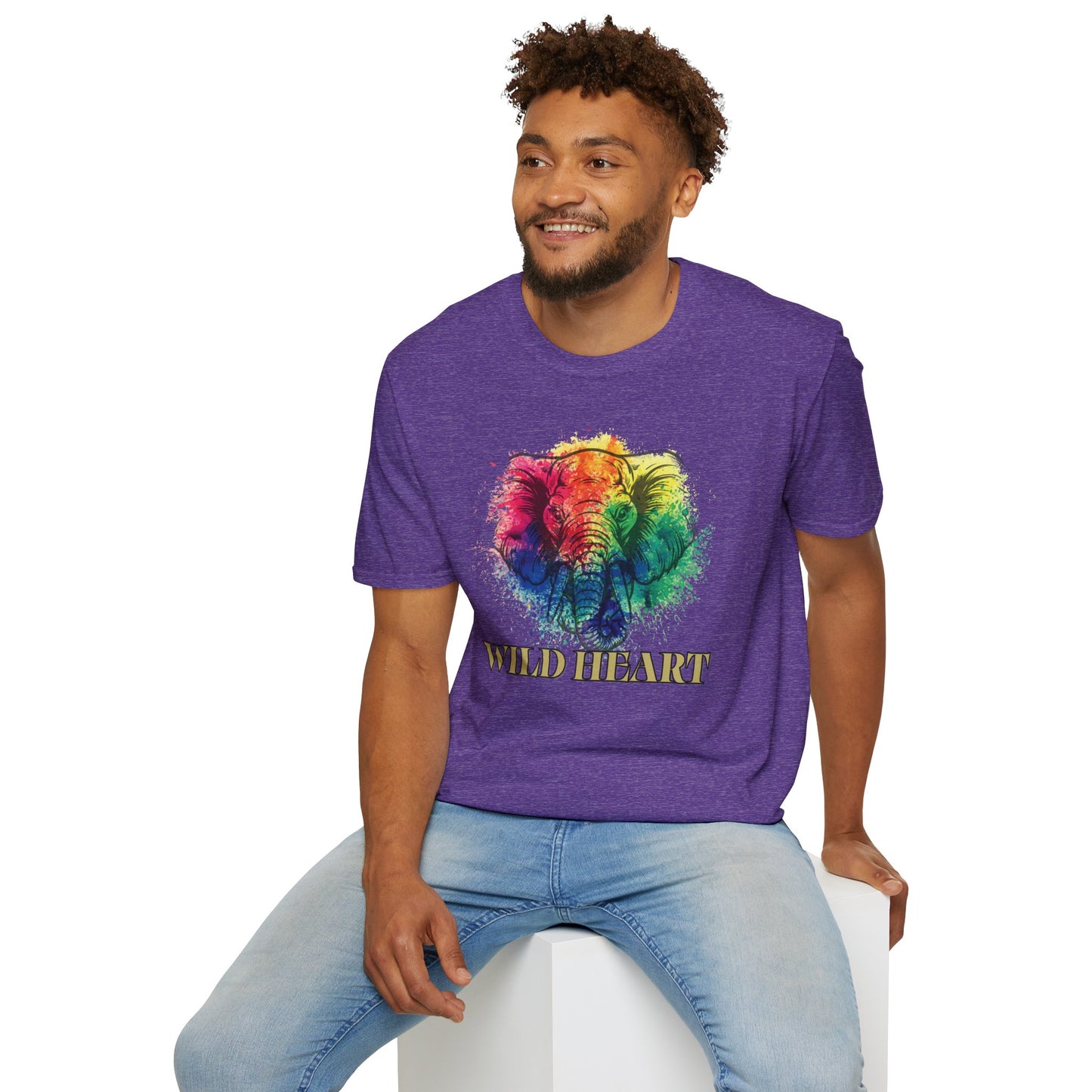 Wild Heart Collection - Elephant Color Splash Unisex Softstyle Graphic T-Shirt