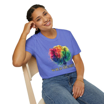 Wild Heart Collection - Elephant Color Splash Unisex Softstyle Graphic T-Shirt