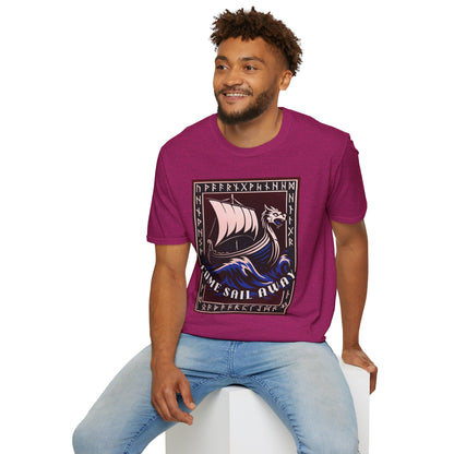 Nordic Runes Viking Ship - Unisex Softstyle T-Shirt