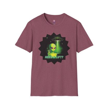 Cool Alien Peace Sign - Need a Lift - Unisex Softstyle T-Shirt