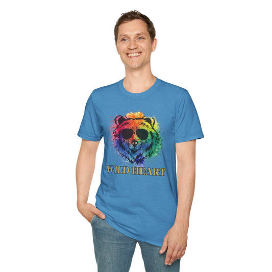 Wild Heart Collection - Bear Color Splash Unisex Softstyle Graphic T-Shirt