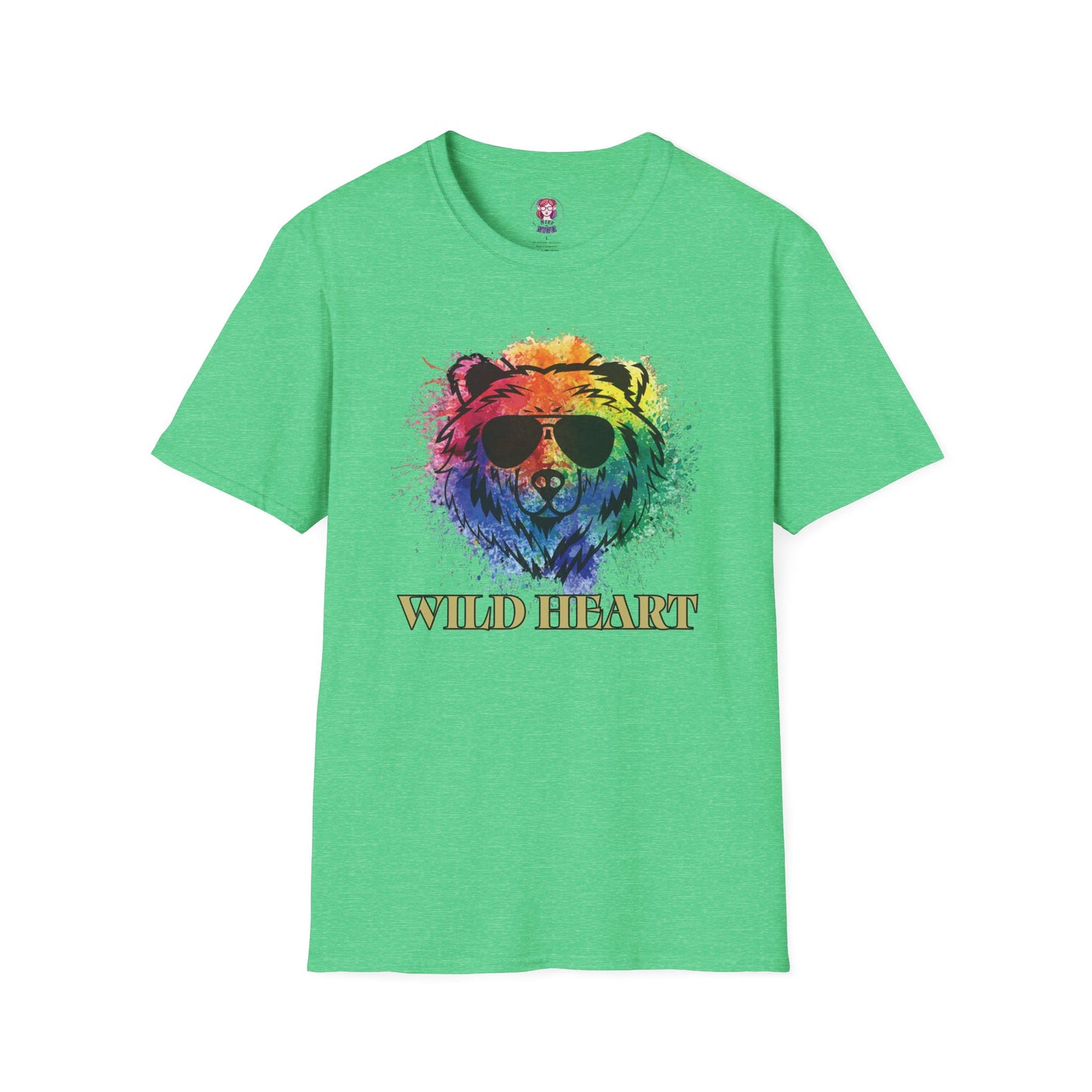 Wild Heart Collection - Bear Color Splash Unisex Softstyle Graphic T-Shirt